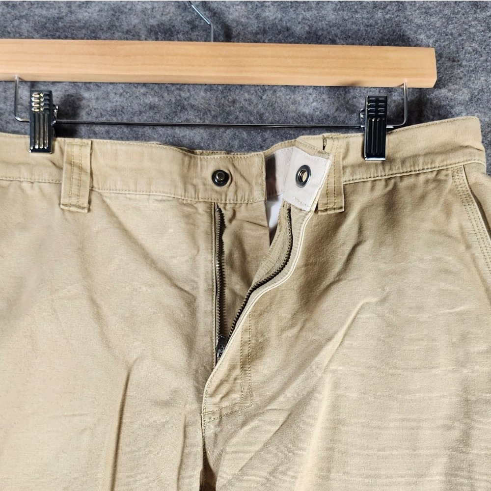 Columbia Mens 34x30 Canvas Utility Pants Tan Khaki Straight Leg Work Trousers - Picture 11 of 16